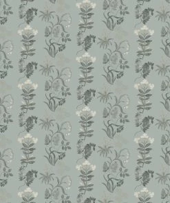 Liberty Fabrics Copy Of Botanical Stripe Wallpaper, Pewter Les Jardins Royaux