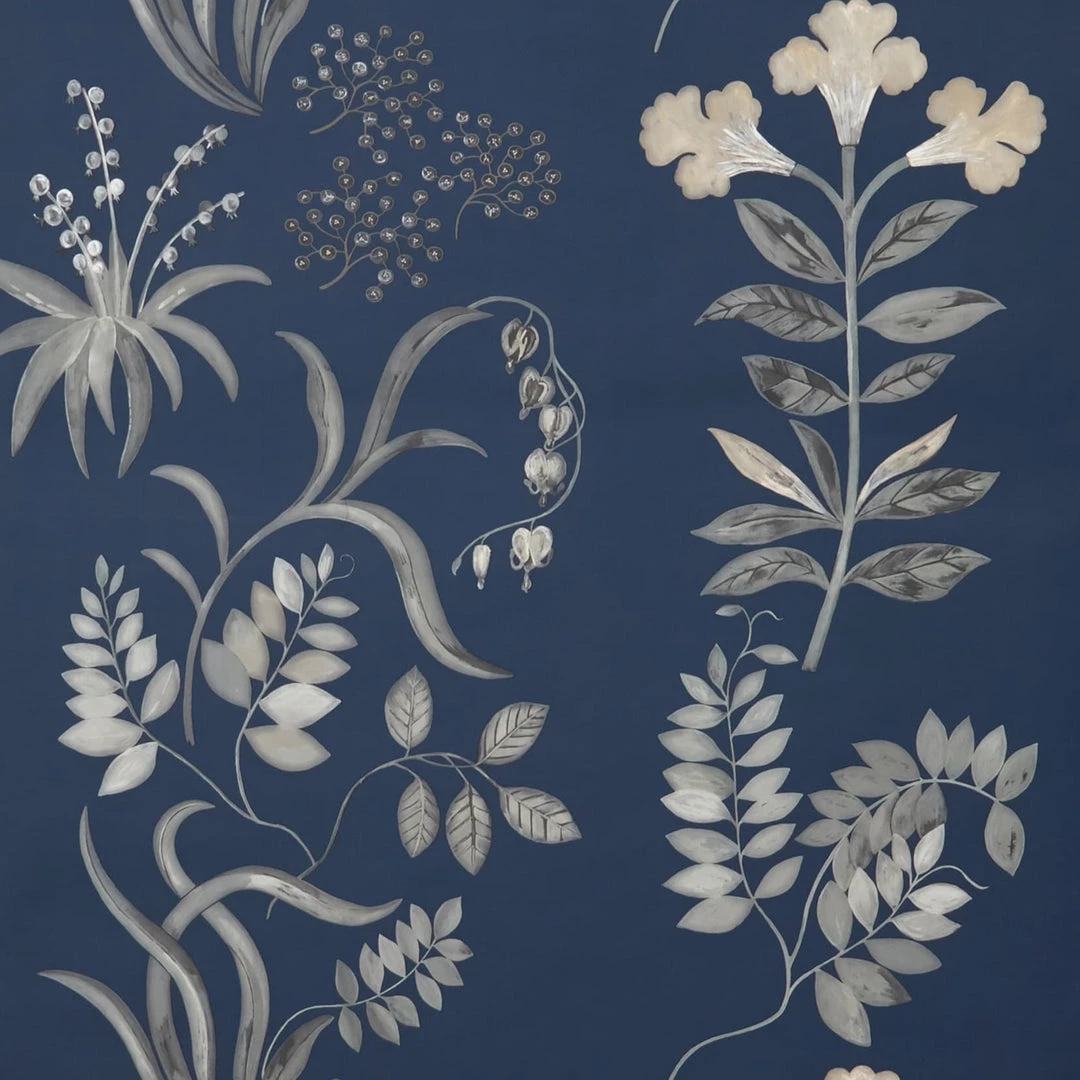 Liberty Fabrics Botanical Stripe Wallpaper, Pewter Blue New 4 Liberty Fabrics Botanical Stripe Wallpaper, Pewter Blue New