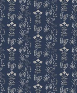 Liberty Fabrics Botanical Stripe Wallpaper, Pewter Blue New