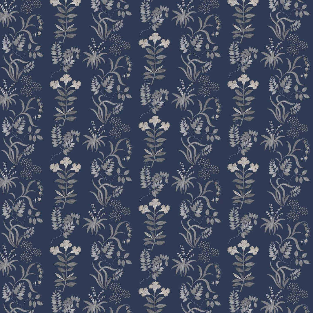 Liberty Fabrics Botanical Stripe Wallpaper, Pewter Blue New 3 Liberty Fabrics Botanical Stripe Wallpaper, Pewter Blue New