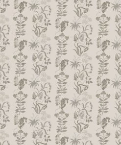 Liberty Fabrics New Botanical Stripe Wallpaper, Pewter White