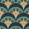Liberty Fabrics Deco Scallop Wallpaper In Jade New 1 Liberty Fabrics Deco Scallop Wallpaper In Jade New