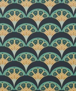 Liberty Fabrics Deco Scallop Wallpaper In Jade New