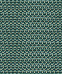 Liberty Fabrics Deco Scallop Wallpaper In Jade New