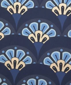 Liberty Fabrics New Deco Scallop Wallpaper In Lapis
