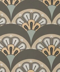 Liberty Fabrics Deco Scallop Wallpaper In Pewter