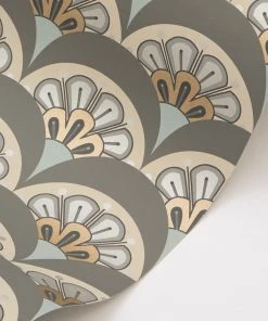 Liberty Fabrics Deco Scallop Wallpaper In Pewter