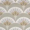 Liberty Fabrics Deco Scallop Wallpaper In Pewter White