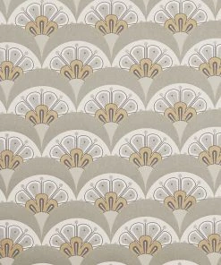 Liberty Fabrics Deco Scallop Wallpaper In Pewter White
