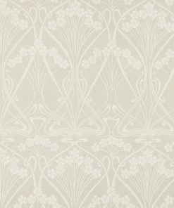 Liberty Fabrics Lanthe Mono Wallpaper In Pewter White New