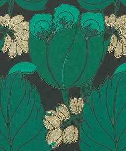Liberty Fabrics Regency Tulip Wallpaper In Jade New