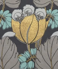 Liberty Fabrics Regency Tulip Wallpaper In Pewter New