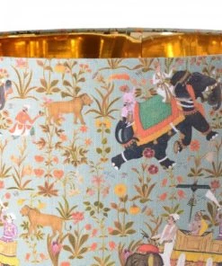 Mind The Gap Lamps Drum Pendants - Hindustan Aquamarine Folk Couture