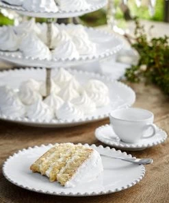 My Gifts Trade Pearl White Four Place Espresso And Saucer Set New