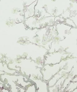 BN Van Gogh Wallpaper - Almond Blossom White Mint Les Jardins Royaux