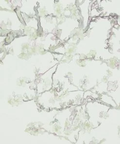 BN Van Gogh Wallpaper - Almond Blossom White Mint Les Jardins Royaux