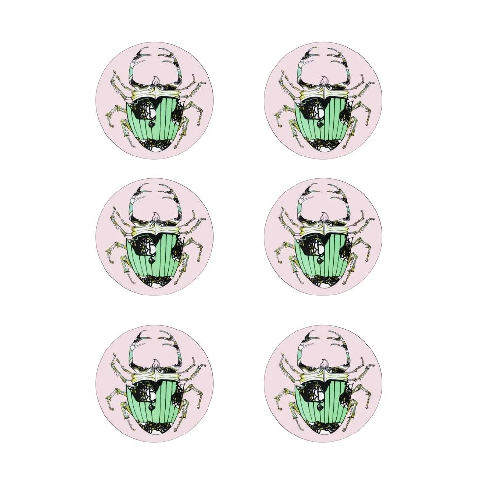 Bell Hutley Coasters Set Of Six - Tiger Lilly New 3 Bell Hutley Coasters Set Of Six - Tiger Lilly New