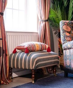 Mind The Gap New Hudson Upholstered Stool Oregon Stripes