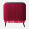 Bohemian Dream Ibride Baby Alpaga Fringed Bedside Table Carmine