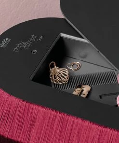 Bohemian Dream Ibride Baby Alpaga Fringed Bedside Table Carmine