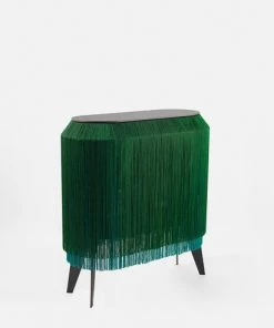 Ibride Baby Alpaga Fringed Bedside Table Sparkling Green Bohemian Dream