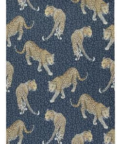 The Graduate Collection Rose & Thorn All Over Leopard Wallpaper Charcoal