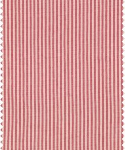 Mind The Gap Linen Fabrics, Rhubarb Stripe Folk Couture