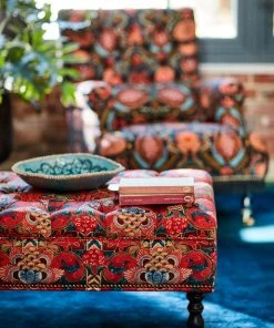 Mind The Gap Saray Ottoman - Psychedelia Linen New