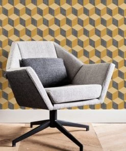BN Building Blocks Wallpaper Mustard