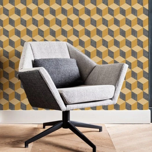 BN Building Blocks Wallpaper Mustard 4 BN Building Blocks Wallpaper Mustard