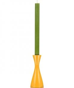 British Colour Standard Wooden Candle Holder Medium - Saffron Yellow New