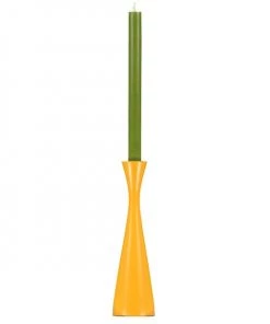 British Colour Standard Wooden Candle Holder Tall - Saffron Yellow