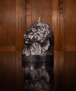 British Colour Standard Lion Head Candle -Jet Black New