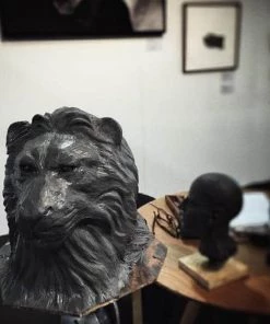 British Colour Standard Lion Head Candle -Jet Black New