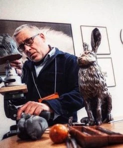 British Colour Standard Wolf Head Candle - Orange Flame New