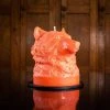 British Colour Standard Wolf Head Candle - Orange Flame New