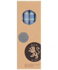 British Colour Standard Striped Eco Dinner Candles, Rust New