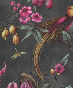 BN Fiore Aviary Bird Wallpaper Dark Rose & Thorn 14 BN Fiore Aviary Bird Wallpaper Dark Rose & Thorn