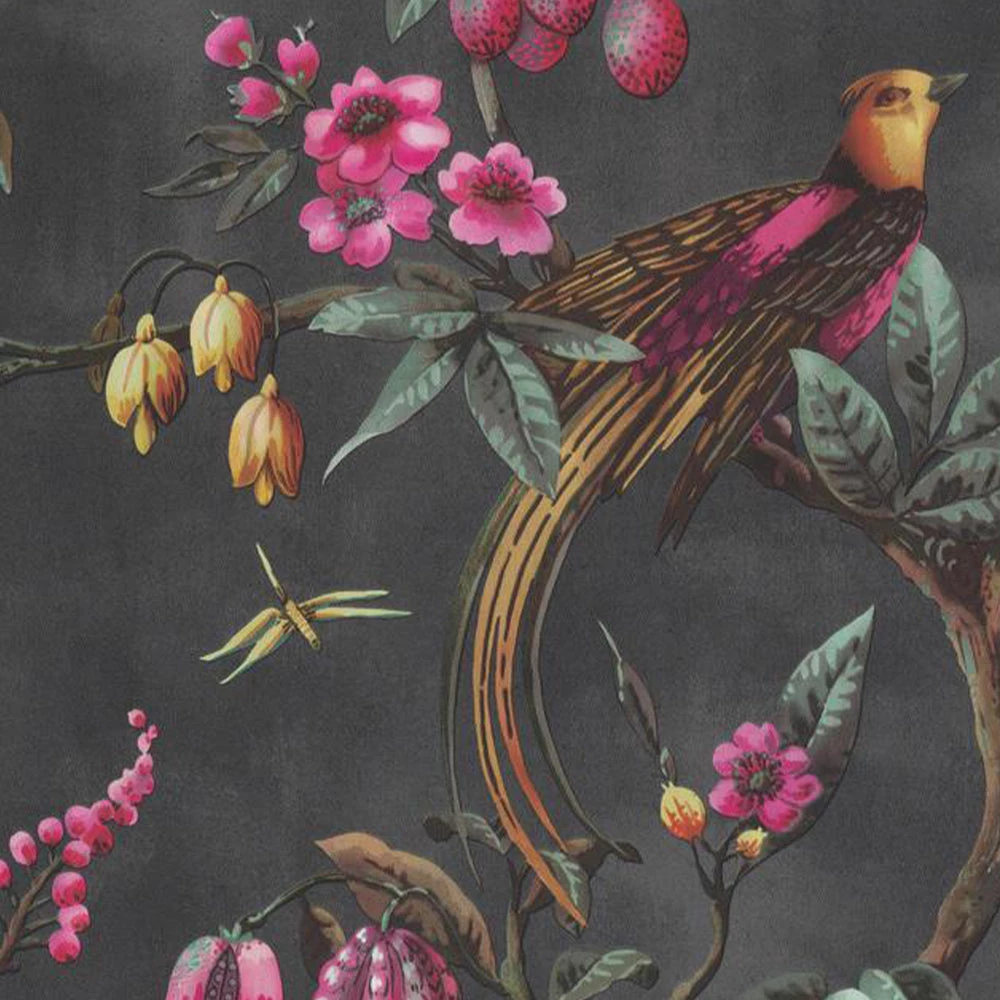 BN Fiore Aviary Bird Wallpaper Dark Rose & Thorn 5 BN Fiore Aviary Bird Wallpaper Dark Rose & Thorn