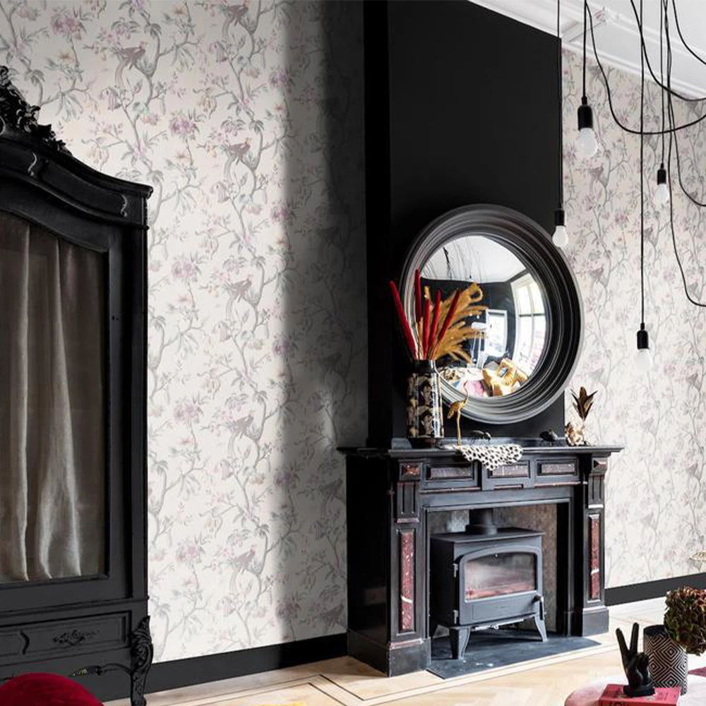 BN Fiore Aviary Bird Wallpaper Dark Rose & Thorn 8 BN Fiore Aviary Bird Wallpaper Dark Rose & Thorn
