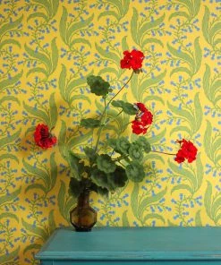 New Ellen Merchant Bluebells Wallpaper In Butter