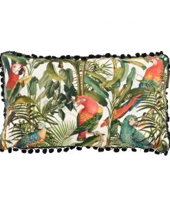 Havana Tropicana Mind The Gap - LINEN CUSHIONS - Parrots Of Brazil