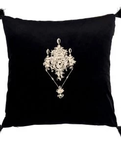 Mind The Gap Gemme Embroidery / Royal Garden Velvet Pink Cushion