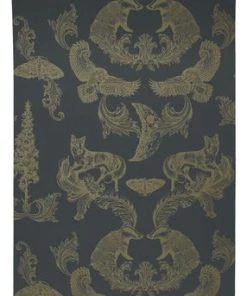 The Graduate Collection Dipped In Moonlight Wallpaper - Metallic Gold & Charcoal