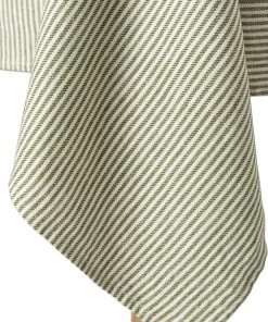 Mind The Gap Twill Stripe Green Table Cloth Les Jardins Royaux
