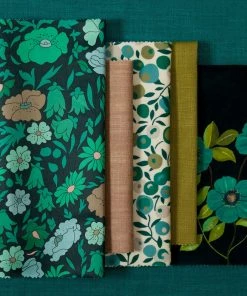 Liberty Fabrics Botanical Flora Velvet Wellington Fabric, Jade New
