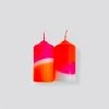 Pink Stories Neon Pillar Candles Pair - Fairytale