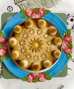 Rice By Rice New Ceramic Floral Dinner Plate - Blue