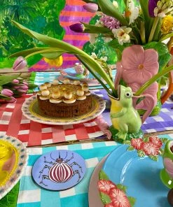 Rice By Rice New Ceramic Floral Dinner Plate - Blue