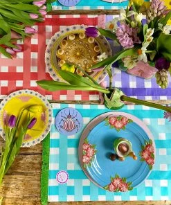 Rice By Rice New Ceramic Floral Dinner Plate - Blue